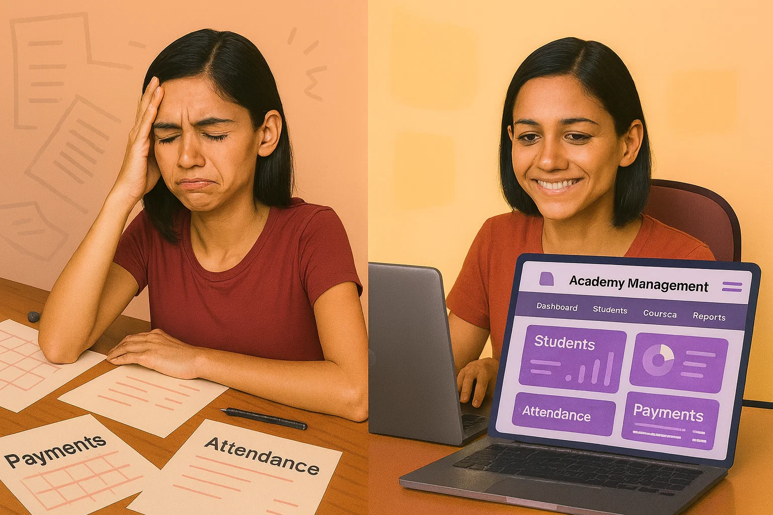 Before and after transformation